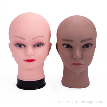 Oefen het maken van pruiken Pop Kaal Mannequin siliconen hoofd